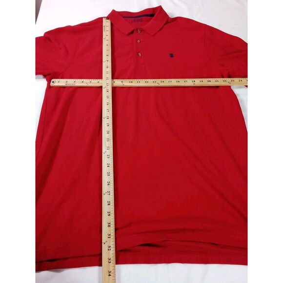 Men's Izod Advantage Stretch‎ Red Short Sleeve Polo Size XLT - Picture 9 of 10